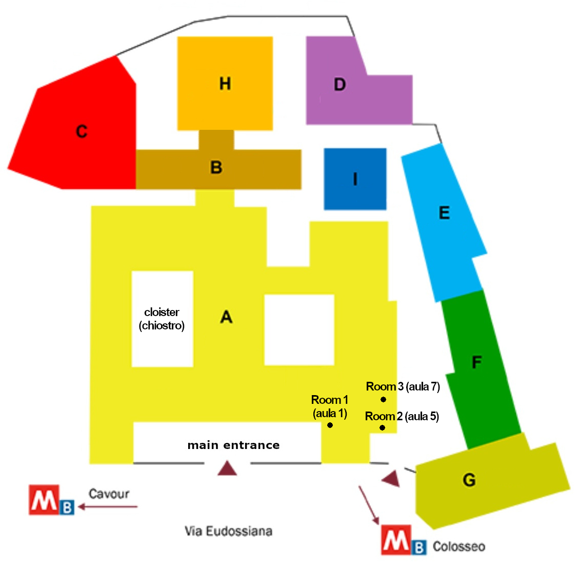 Map of the Engineering Faculty buildings
